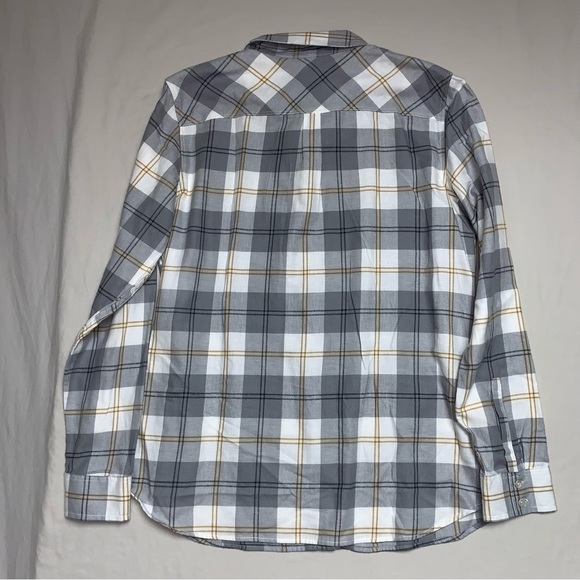 EDDIE BAUER Plaid Flannel Shirt Womens Large Grey Western Country Fall Cozy Soft - Picture 4 of 9
